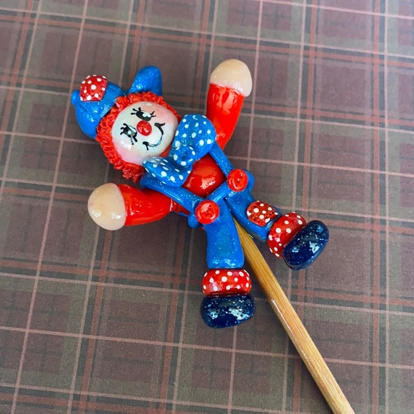 Handcrafted; Clown; Plant Stick; Buddy; Pal